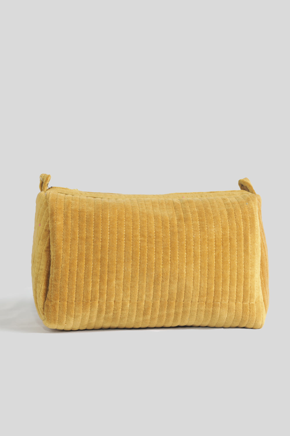 Neceser de terciopelo Quilted Mostaza Pequeño