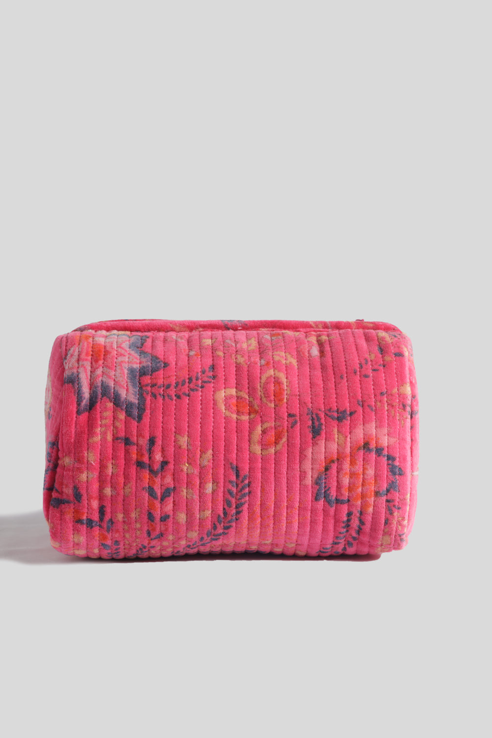 Neceser de terciopelo Quilted Rosa Mediano
