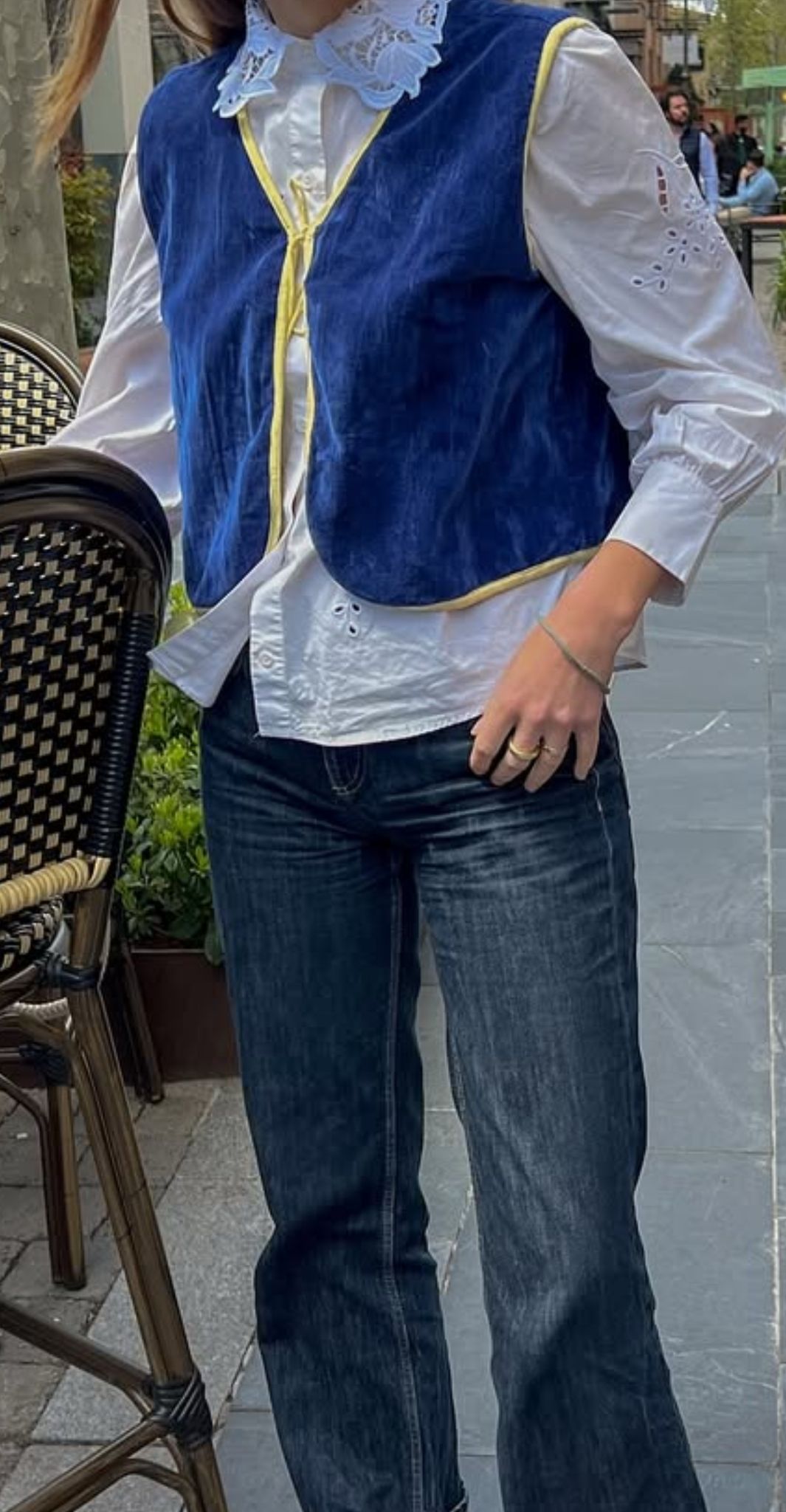 Chaleco Narcisa Azul Marino y Amarillo