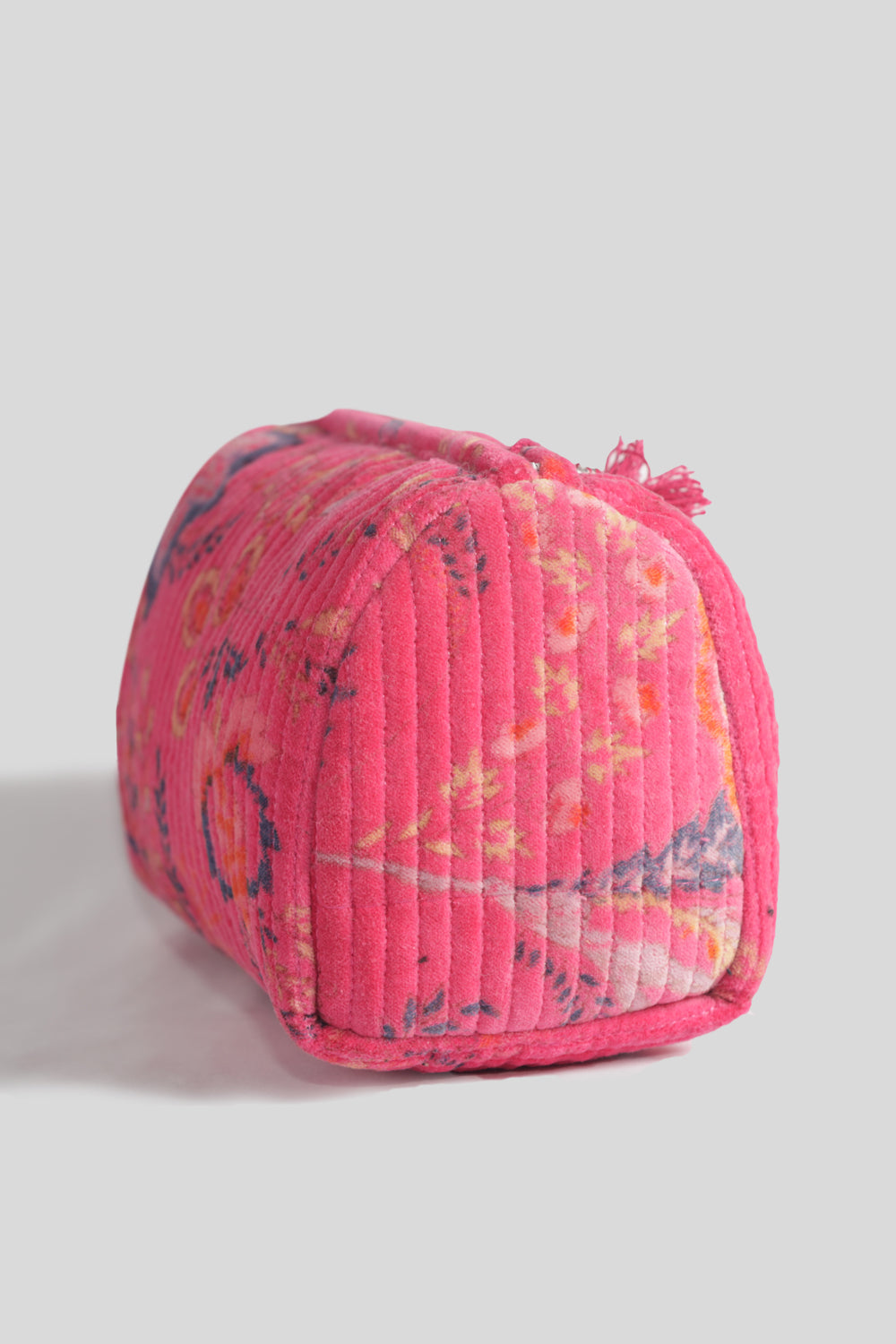 Neceser de terciopelo Quilted Rosa Pequeño